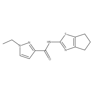 N-(5,6-dihydro-4H-cyclopenta[d]thiazol-2-yl)-1-ethyl-1H-pyrazole-3-carboxamide结构式