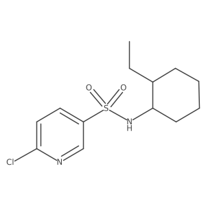 6-chloro-N-(2-ethylcyclohexyl)pyridine-3-sulfonamide结构式