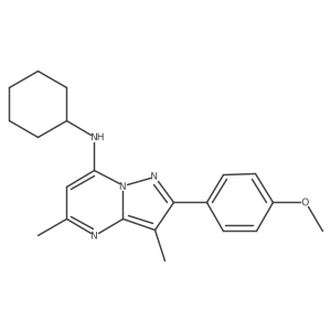 N-cyclohexyl-2-(4-methoxyphenyl)-3,5-dimethylpyrazolo[1,5-a]pyrimidin-7-amine结构式