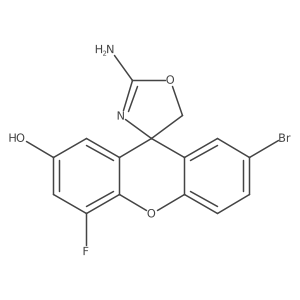 (S)-2-amino-7'-bromo-4'-fluoro-5H-spiro[oxazole-4,9'-xanthen]-2'-ol Structure