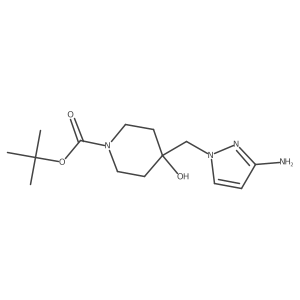 4-(3-Amino-pyrazol-1-ylmethyl)-4-hydroxy-piperidine-1-carboxylic acid tert-butyl ester Structure