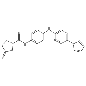 N-(4-((6-(1H-pyrazol-1-yl)pyridazin-3-yl)amino)phenyl)-5-oxopyrrolidine-2-carboxamide Structure