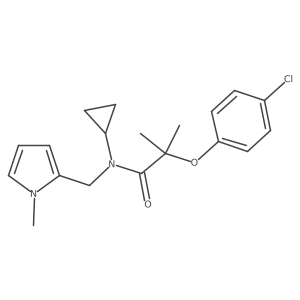 2-(4-chlorophenoxy)-N-cyclopropyl-2-methyl-N-((1-methyl-1H-pyrrol-2-yl)methyl)propanamide Structure