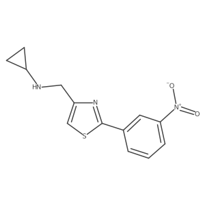 N-((2-(3-nitrophenyl)thiazol-4-yl)methyl)cyclopropanamine Structure