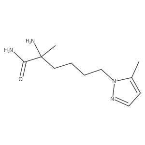2-amino-2-methyl-6-(5-methyl-1H-pyrazol-1-yl)hexanamide Structure
