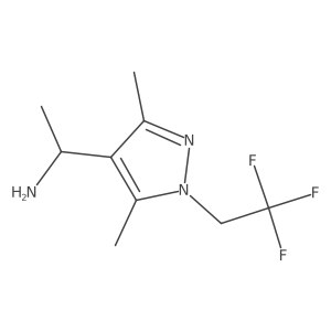 1-[3,5-dimethyl-1-(2,2,2-trifluoroethyl)-1H-pyrazol-4-yl]ethan-1-amine结构式