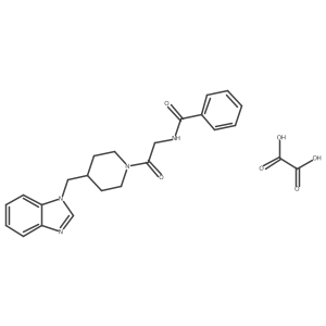 N-(2-(4-((1H-benzo[d]imidazol-1-yl)methyl)piperidin-1-yl)-2-oxoethyl)benzamide oxalate结构式