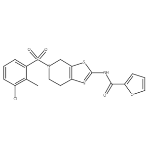 N-(5-((3-chloro-2-methylphenyl)sulfonyl)-4,5,6,7-tetrahydrothiazolo[5,4-c]pyridin-2-yl)furan-2-carboxamide结构式