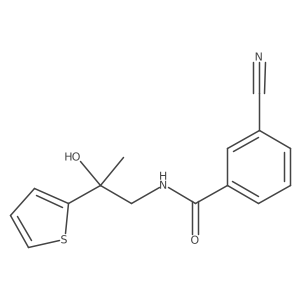 3-cyano-N-(2-hydroxy-2-(thiophen-2-yl)propyl)benzamide结构式