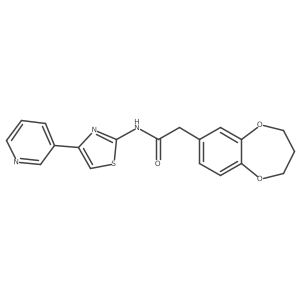 2-(3,4-dihydro-2H-benzo[b][1,4]dioxepin-7-yl)-N-(4-(pyridin-3-yl)thiazol-2-yl)acetamide结构式