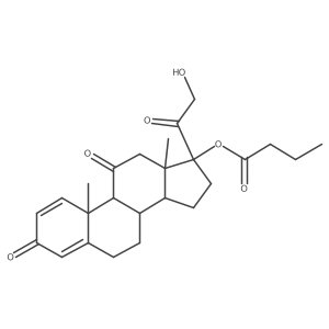 Pregna-1,4-diene-3,11,20-trione, 21-hydroxy-17-(1-oxobutoxy)-结构式