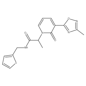 2-[3-(3-methyl-1,2,4-oxadiazol-5-yl)-2-oxopyridin-1(2H)-yl]-N-(2-thienylmethyl)propanamide结构式
