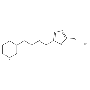 2-Chloro-5-((2-(piperidin-3-yl)ethoxy)methyl)thiazole hydrochloride结构式