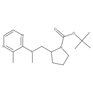 tert-Butyl 2-((methyl(3-methylpyrazin-2-yl)amino)methyl)pyrrolidine-1-carboxylate Structure