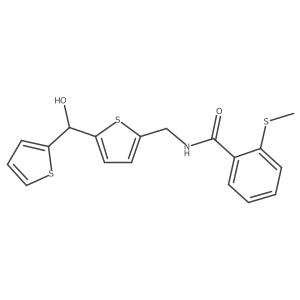 N-((5-(hydroxy(thiophen-2-yl)methyl)thiophen-2-yl)methyl)-2-(methylthio)benzamide Structure