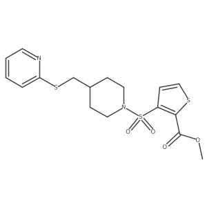 Methyl 3-((4-((pyridin-2-ylthio)methyl)piperidin-1-yl)sulfonyl)thiophene-2-carboxylate Structure