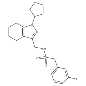 N-((1-cyclopentyl-4,5,6,7-tetrahydro-1H-indazol-3-yl)methyl)-1-(3-fluorophenyl)methanesulfonamide结构式
