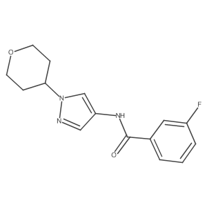 3-fluoro-N-(1-(tetrahydro-2H-pyran-4-yl)-1H-pyrazol-4-yl)benzamide结构式