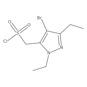 (4-bromo-1,3-diethyl-1H-pyrazol-5-yl)methanesulfonyl chloride Structure