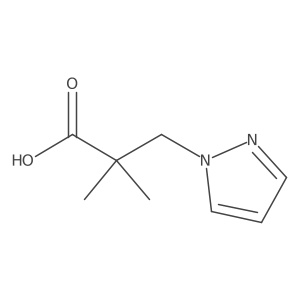 2,2-dimethyl-3-(1H-pyrazol-1-yl)propanoic acid结构式