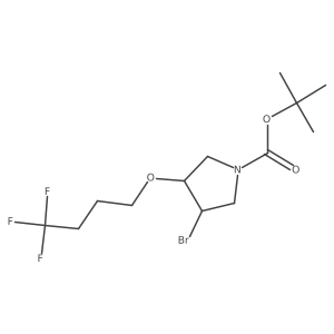 Tert-butyl 3-bromo-4-(4,4,4-trifluorobutoxy)pyrrolidine-1-carboxylate结构式