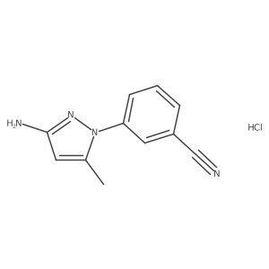 3-(3-amino-5-methyl-1H-pyrazol-1-yl)benzonitrile hydrochloride结构式