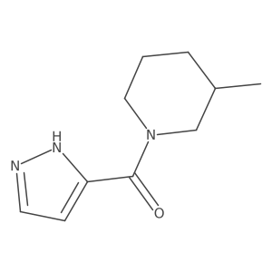3-methyl-1-(1H-pyrazole-3-carbonyl)piperidine Structure