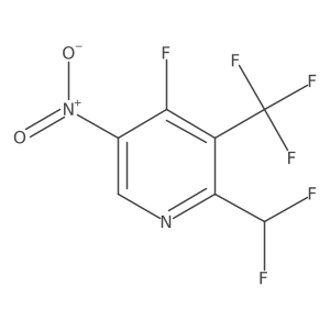 2-(Difluoromethyl)-4-fluoro-5-nitro-3-(trifluoromethyl)pyridine结构式