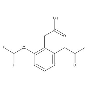 2-(Difluoromethoxy)-6-(2-oxopropyl)phenylacetic acid结构式