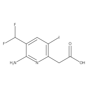 2-(6-Amino-5-(difluoromethyl)-3-iodopyridin-2-yl)acetic acid结构式
