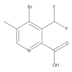 4-Bromo-3-(difluoromethyl)-5-methylpyridine-2-carboxylic acid Structure