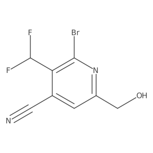 2-Bromo-3-(difluoromethyl)-6-(hydroxymethyl)isonicotinonitrile结构式