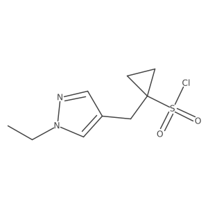 1-[(1-ethyl-1H-pyrazol-4-yl)methyl]cyclopropane-1-sulfonyl chloride Structure