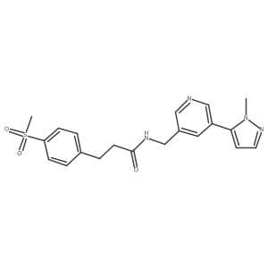 N-((5-(1-methyl-1H-pyrazol-5-yl)pyridin-3-yl)methyl)-3-(4-(methylsulfonyl)phenyl)propanamide Structure
