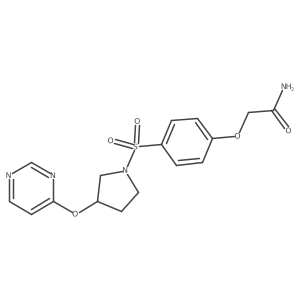2-(4-((3-(Pyrimidin-4-yloxy)pyrrolidin-1-yl)sulfonyl)phenoxy)acetamide结构式
