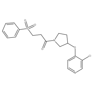 1-(3-((3-Chloropyridin-4-yl)oxy)pyrrolidin-1-yl)-3-(phenylsulfonyl)propan-1-one结构式