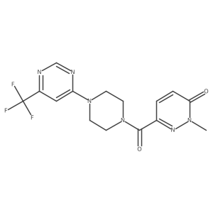 2-methyl-6-(4-(6-(trifluoromethyl)pyrimidin-4-yl)piperazine-1-carbonyl)pyridazin-3(2H)-one Structure