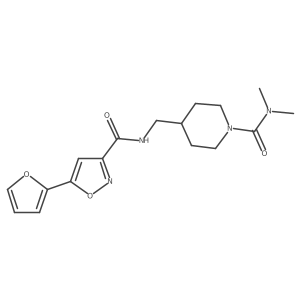 N-((1-(dimethylcarbamoyl)piperidin-4-yl)methyl)-5-(furan-2-yl)isoxazole-3-carboxamide Structure