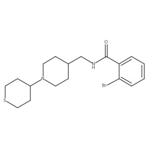 2-bromo-N-((1-(tetrahydro-2H-thiopyran-4-yl)piperidin-4-yl)methyl)benzamide Structure