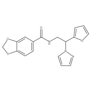 N-(2-(furan-2-yl)-2-(1H-pyrazol-1-yl)ethyl)benzo[d][1,3]dioxole-5-carboxamide Structure