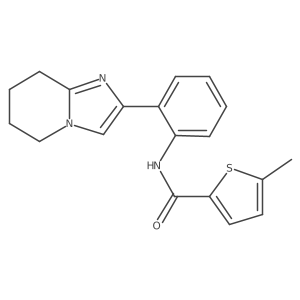 5-methyl-N-(2-(5,6,7,8-tetrahydroimidazo[1,2-a]pyridin-2-yl)phenyl)thiophene-2-carboxamide结构式