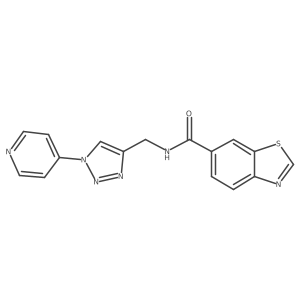 N-((1-(pyridin-4-yl)-1H-1,2,3-triazol-4-yl)methyl)benzo[d]thiazole-6-carboxamide结构式
