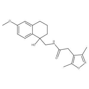 2-(3,5-dimethylisoxazol-4-yl)-N-((1-hydroxy-6-methoxy-1,2,3,4-tetrahydronaphthalen-1-yl)methyl)acetamide结构式