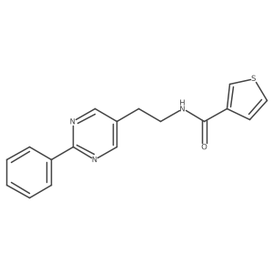 N-(2-(2-phenylpyrimidin-5-yl)ethyl)thiophene-3-carboxamide结构式