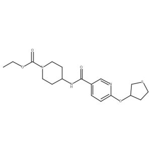 Ethyl 4-(6-((tetrahydrothiophen-3-yl)oxy)nicotinamido)piperidine-1-carboxylate Structure