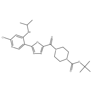 Tert-butyl 4-(5-(6-chloro-4-(isopropylamino)pyridin-3-yl)-1,3,4-oxadiazole-2-carbonyl)piperazine-1-carboxylate Structure