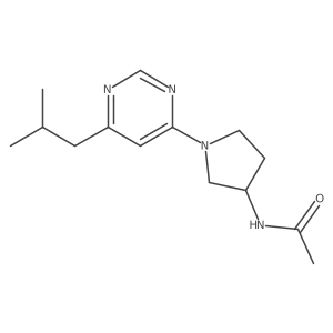 N-{1-[6-(2-methylpropyl)pyrimidin-4-yl]pyrrolidin-3-yl}acetamide结构式