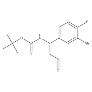 tert-butyl N-[(1S)-1-(3-bromo-4-fluorophenyl)-3-oxopropyl]carbamate结构式