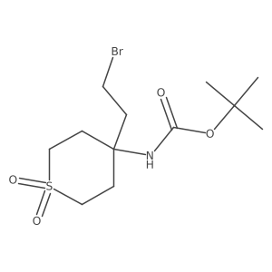tert-butyl N-[4-(2-bromoethyl)-1,1-dioxo-1lambda6-thian-4-yl]carbamate结构式