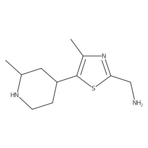 [4-Methyl-5-(2-methylpiperidin-4-yl)-1,3-thiazol-2-yl]methanamine结构式